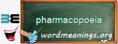 WordMeaning blackboard for pharmacopoeia